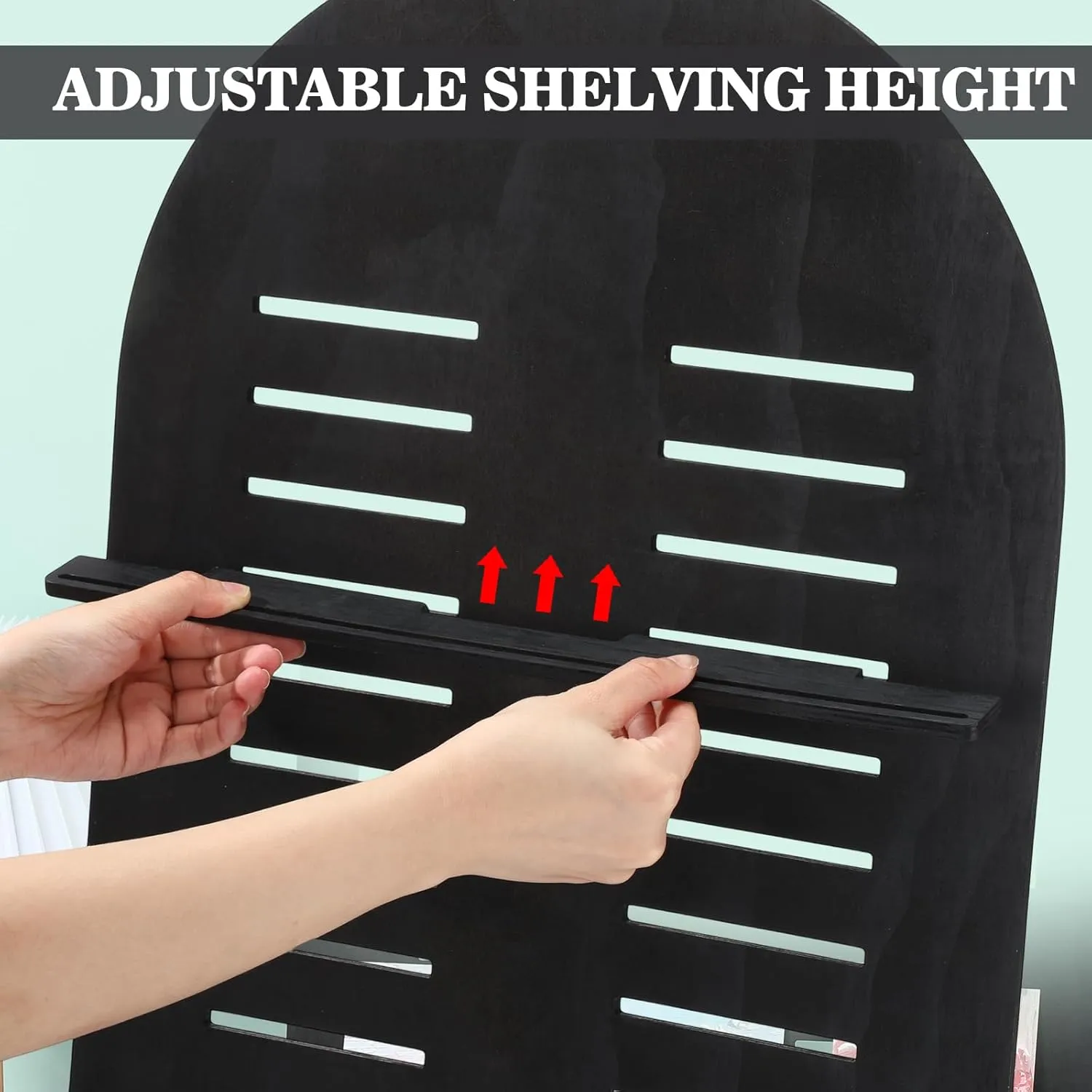 1 Pcs 5 Tier Wooden Earring Display Stand Jewelry Display Rack with Adjustable Height for Retail Storage (Black)