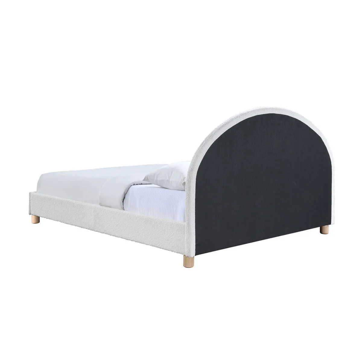 Archie Boucle Queen Bed (White)