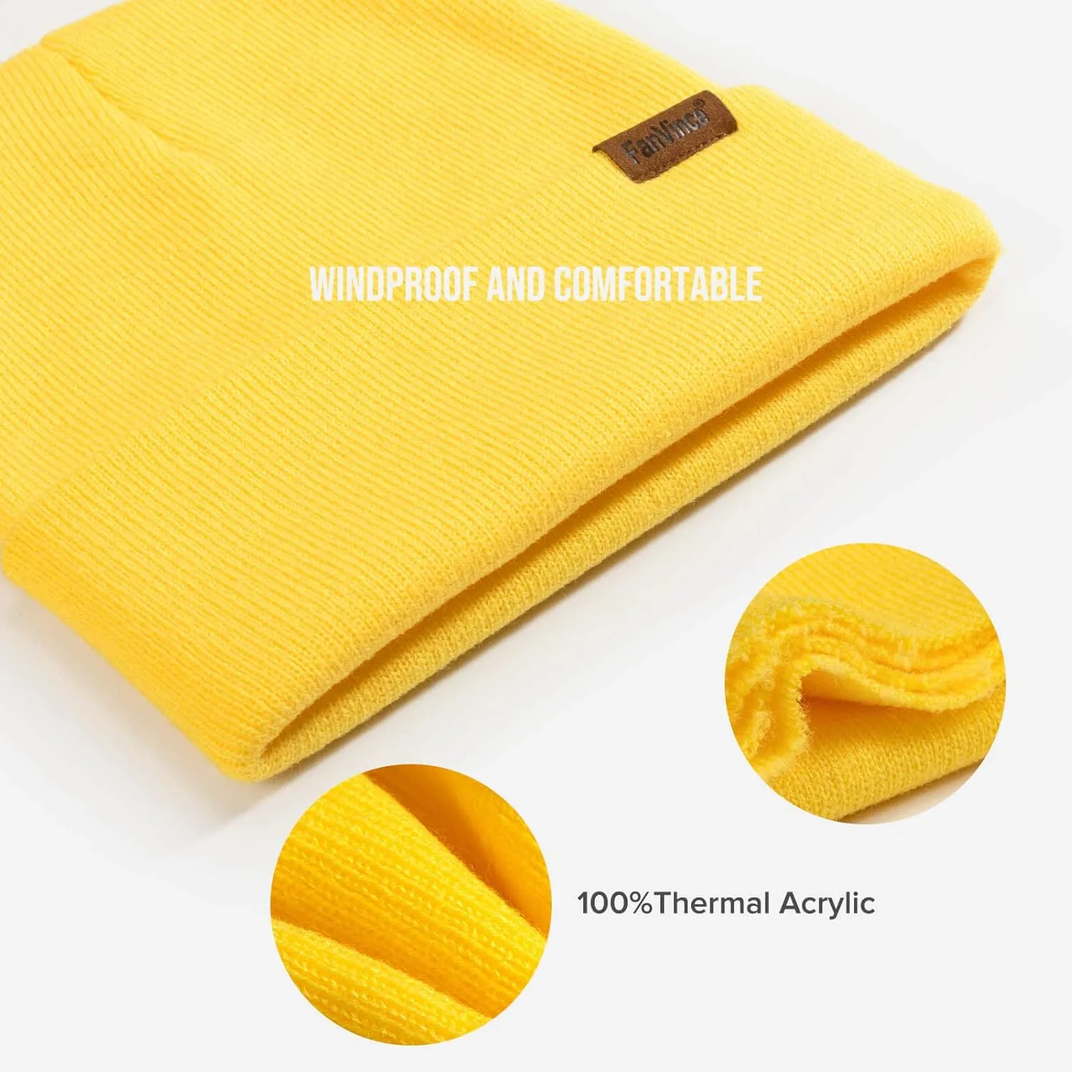 Beanie for Men Winter Thermal Cuffed Knit Hat Warm Gifts Womens Beanies