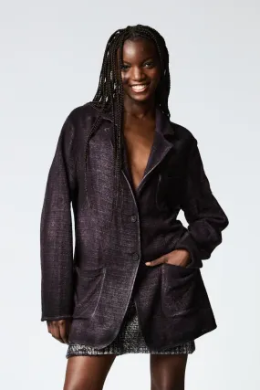 CASHMERE WOOL NET FABRIC REVER JACKET