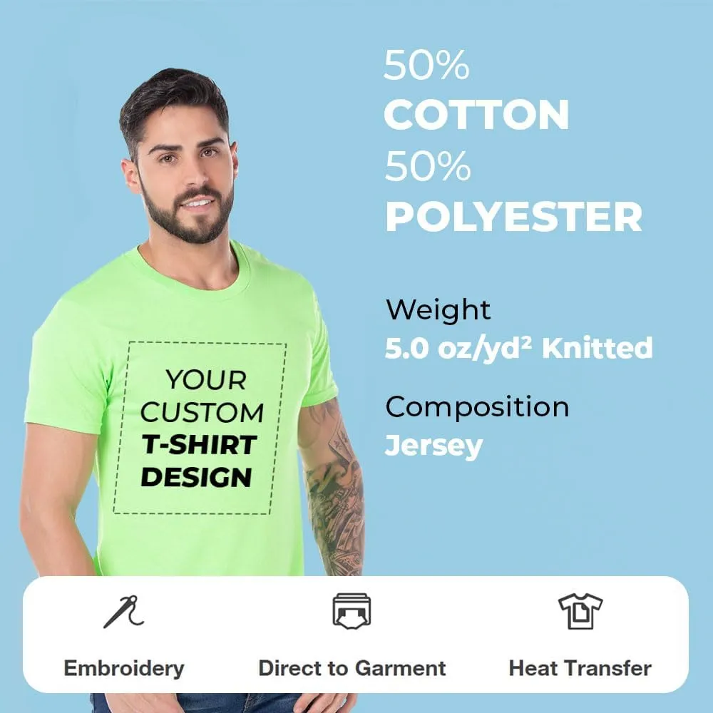 Custom Photo Adult T-Shirt Unisex Short Sleeve Crewneck Polycotton Personalized Customized Gift Shirt with Photo Image Text