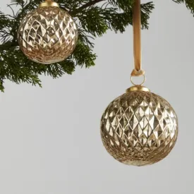 Diamond Etched Globe Ornament