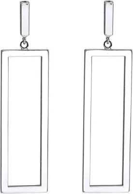 FAMARINE Gold Silver Black Rectangle Geometric Drop Dangle Earrings for Women Fashion Prom Jewelry
