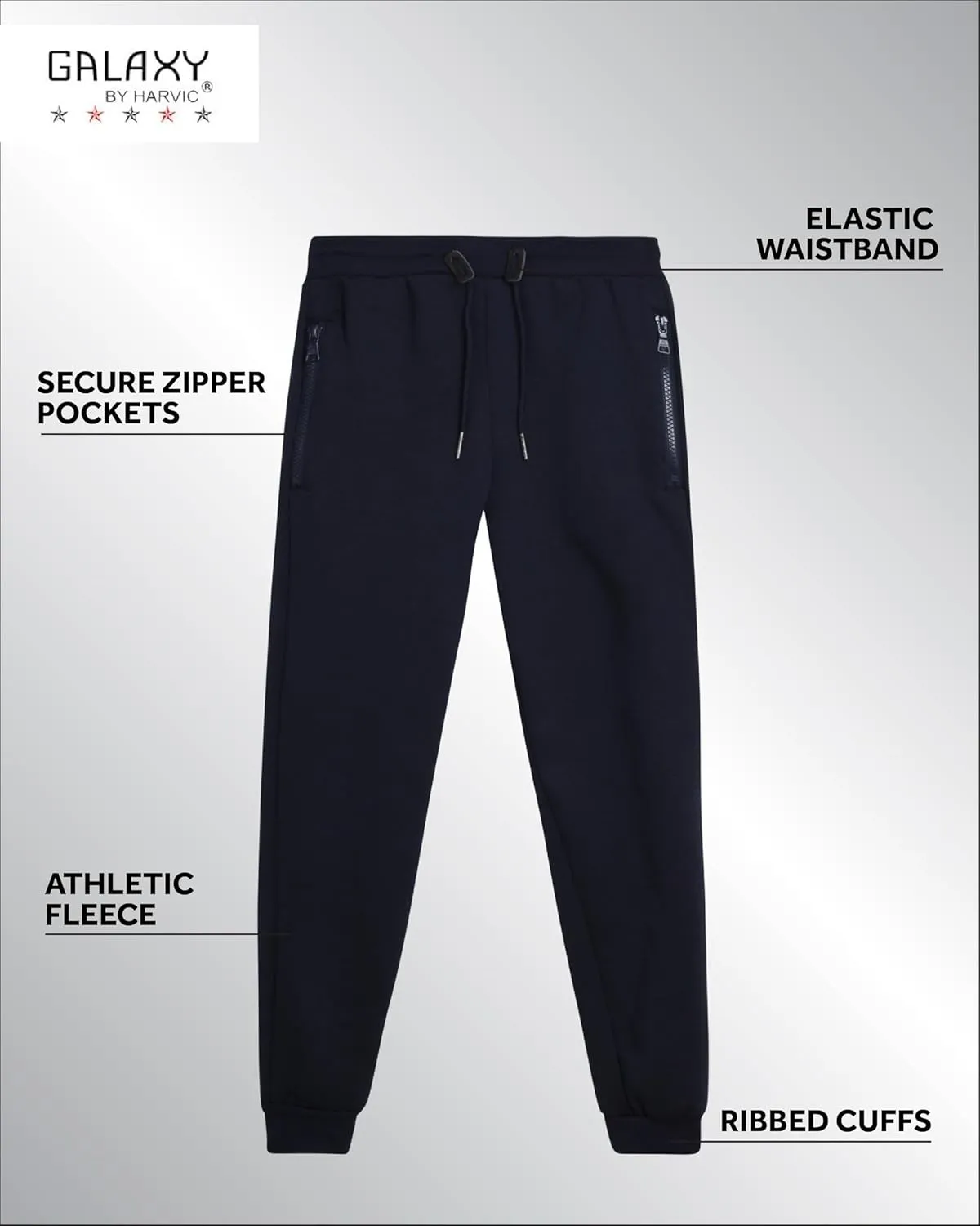 Galaxy by Harvic Boys' Sweatpants - Athletic Fleece Jogger Pants with Zipper Pockets - Size Up for Ideal Fit (Sizes: 8-20)