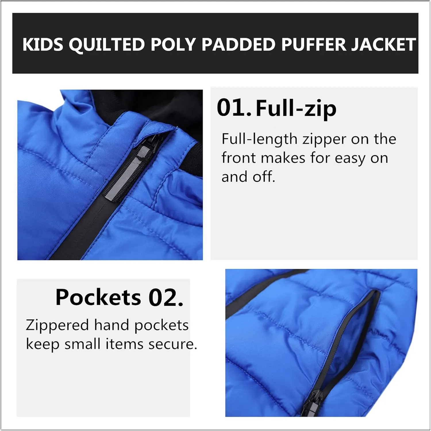 Hiheart Boys Girls Thick Padded Winter Coat Warm Hooded Jacket