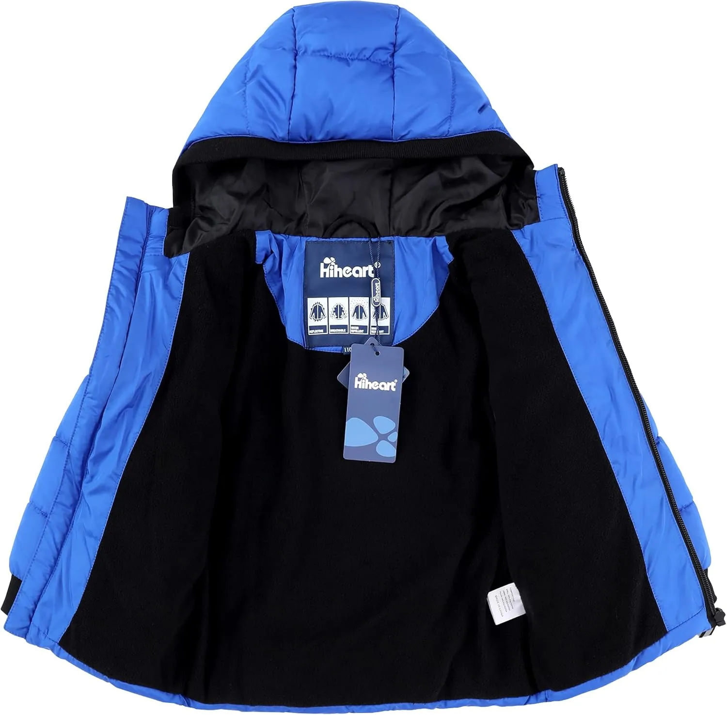 Hiheart Boys Girls Thick Padded Winter Coat Warm Hooded Jacket
