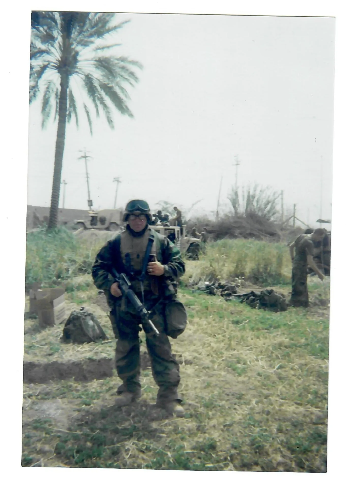 Original Iraqi Fedayeen Helmet with Liner and Chinstrap - Operation Iraqi Freedom US Marine Bring Back With Photos of Marine