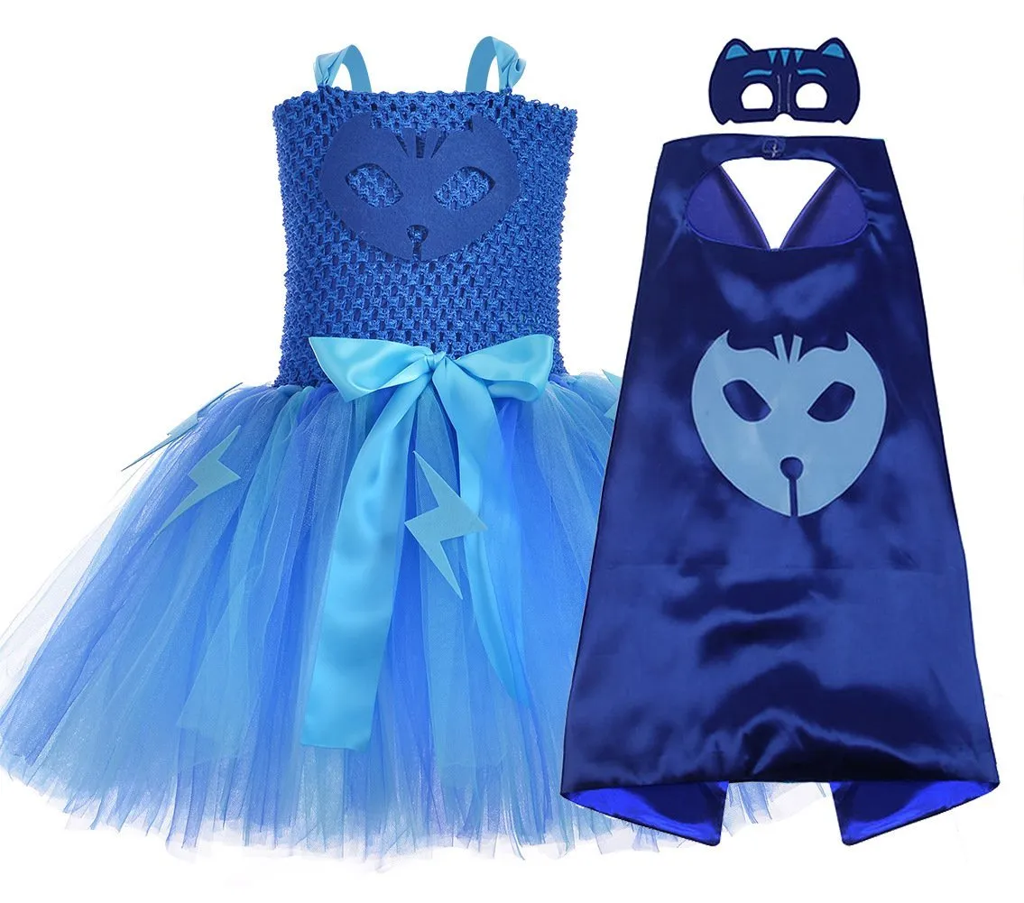 PJ Masks Superhero Cosplay Costumes Halloween Tutu Dress Suits