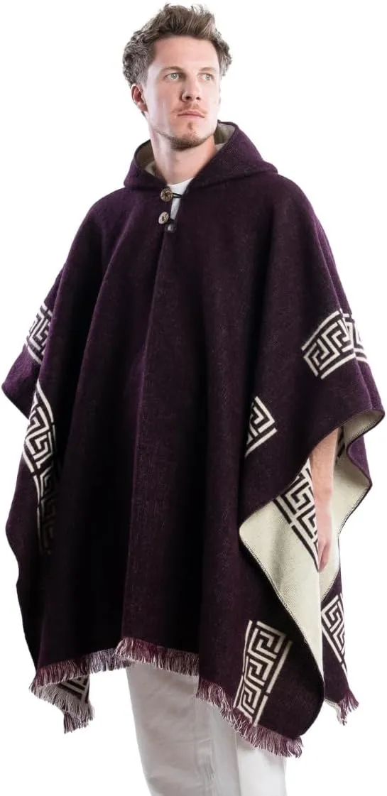 QISU Alpaca Wool Poncho, Handmade in Ecuador, Thick, Warm and Alpaca Wool Poncho, Lightweight and Soft