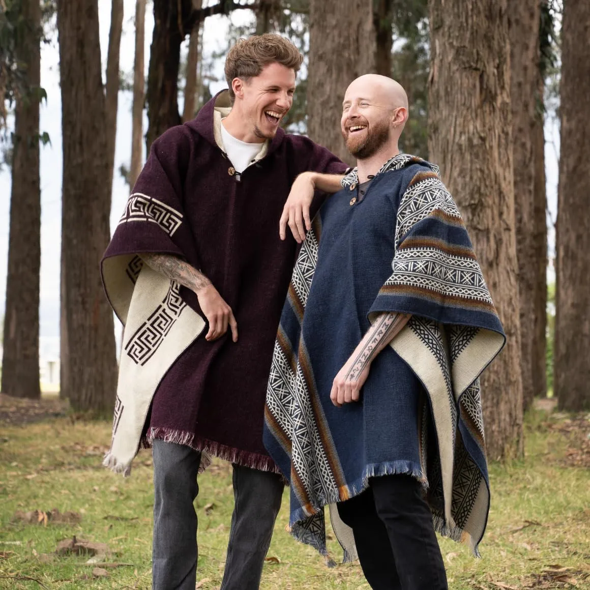 QISU Alpaca Wool Poncho, Handmade in Ecuador, Thick, Warm and Alpaca Wool Poncho, Lightweight and Soft