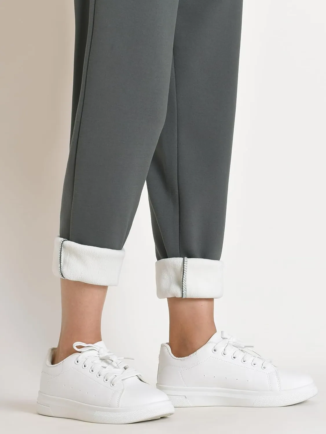 Weintee Women's Petite Fleece Pants Sherpa Lined Sweatpants for Winter