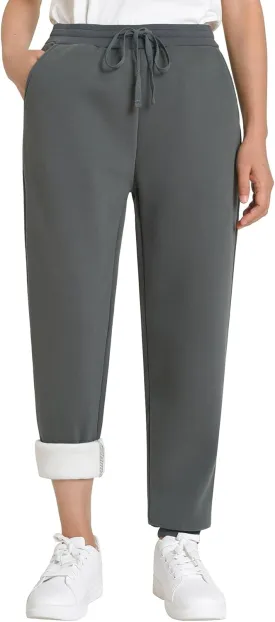 Weintee Women's Petite Fleece Pants Sherpa Lined Sweatpants for Winter